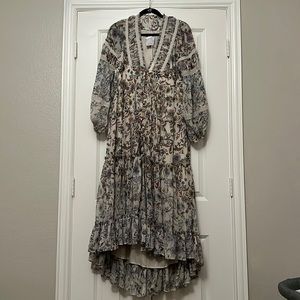 Free People Cassis Printed Chiffon dress XS